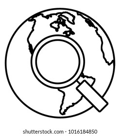 
Global search, Line icon web search
