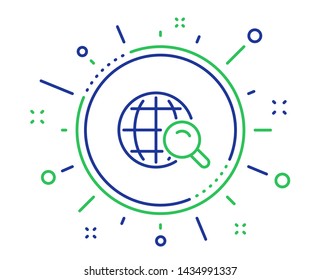 Global Search line icon. World or Globe sign. Website search engine symbol. Quality design elements. Technology internet Search button. Editable stroke. Vector