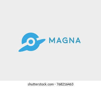 Global search logotype. Abstract start success vector logo