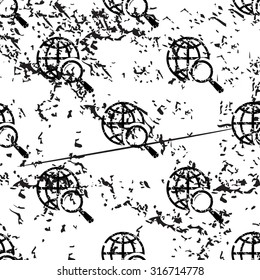Global search pattern, grunge, black image on white background
