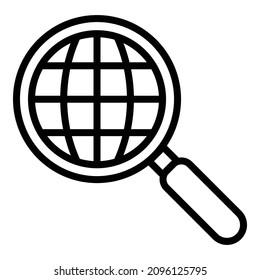 Icono Planeta De Búsqueda Global Aislado En Fondo Blanco