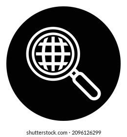 Global Search Planet Flat Icon Isolated On White Background