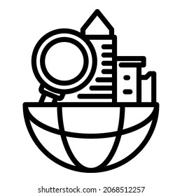 Global search restructuring icon. Outline global search restructuring vector icon for web design isolated on white background