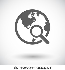 Global search. Single flat icon on white background. Vector illustration.