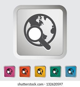 Global search single icon. Vector illustration.