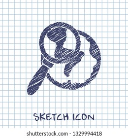 Global search sketch. Vector illustration. 