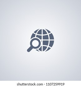 Global search, vector best flat icon on white background , EPS 10