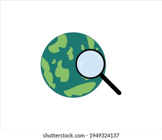 Icono de vector de búsqueda global.