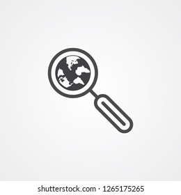 Global search vector icon sign symbol