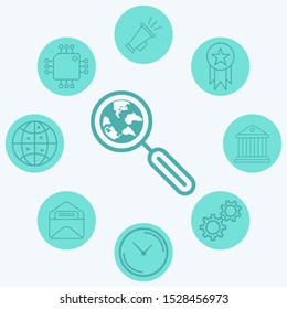Global search vector icon sign symbol