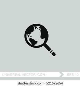 Global search vector icon. World globe symbol.