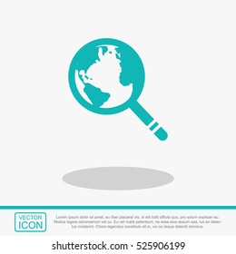 Global search vector icon. World globe symbol. 