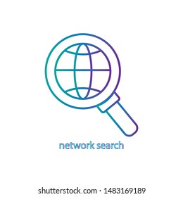 Global search vector line icon - Vector