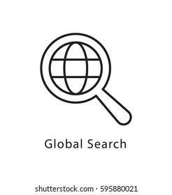 Global Search Vector Line Icon 