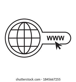 Global search web icon. Website icon. WWW sign. Search www vector icon. 