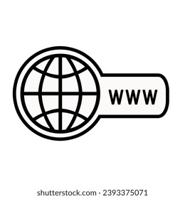 Global search web icon. Website icon. WWW sign. Search www vector icon. 