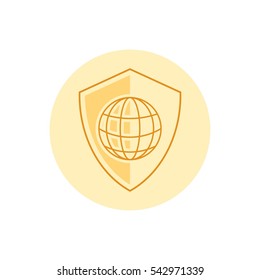 Global Secure Icon Design Vector.