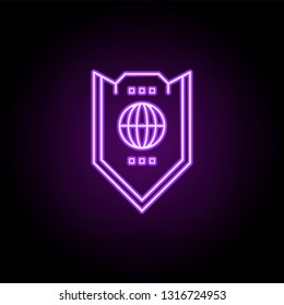 global secure shield outline icon. Elements of Security in neon style icons. Simple icon for websites, web design, mobile app, info graphics