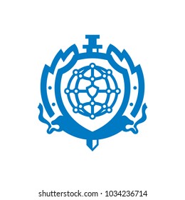 Global security coat of arms abstract sign