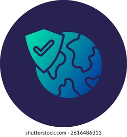 Global Security Glyph Circle Gradient