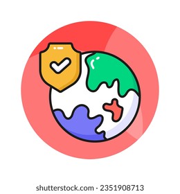 Global security icon design in modern style, visually perfect vector