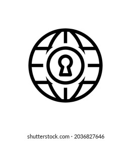 global security icon designed in a line style