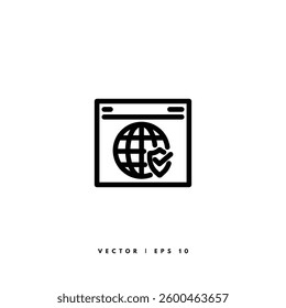 Global Security Icon. Editable Stroke