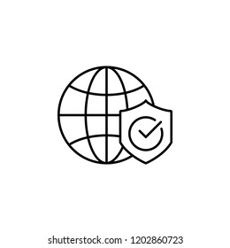 Global, security icon. Element of general data project icon for mobile concept and web apps. Thin line Global, security icon can be used for web and mobile