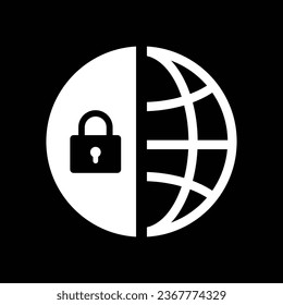 Global Security Icon. Flat Design. Business Concept Isolated Illustration.