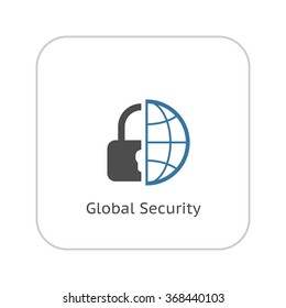 Global Security  Icon. Flat Design. Business Concept Isolated Illustration.
