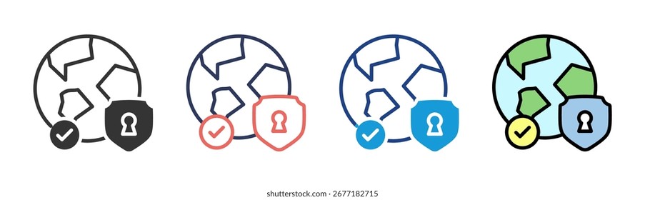Global Security Icon Set Multiple Style Collection