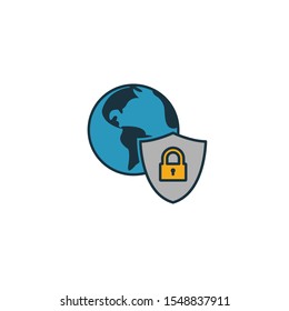 Global Security icon. Simple element from icons collection. Creative Global Security icon ui, ux, apps, software and infographics.