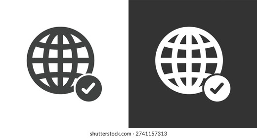 Global Security Icon. Solid glyph series icon
