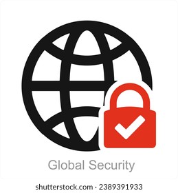 Global Security and international icon concept