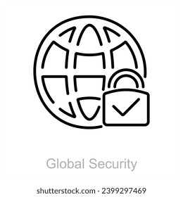 Global Security and international icon concept