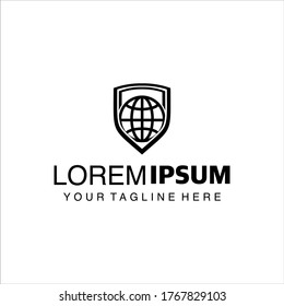 Plantilla de diseño de logotipo de seguridad global