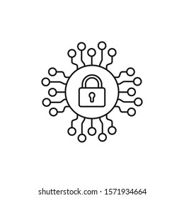 global security - minimal line web icon. simple vector illustration. concept for infographic, website or app.