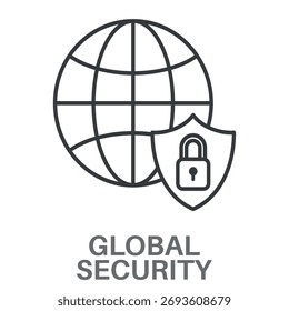 Concepto de esquema de seguridad global Vector de diseño de estilo simple