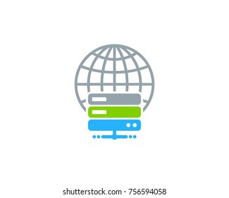 Global Server Icon Logo Design Element