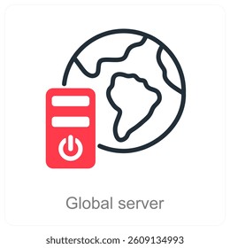 Global Server and network icon cocept