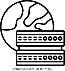Global server vector icon. Can be used for printing, mobile and web applications.