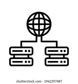 Global, servers, network icon vector image. Can also be used for network and data sharing. Suitable for use on web apps, mobile apps and print media.