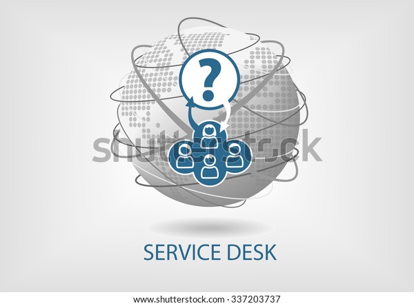 Global Service Desk Concept Vector Icon Stock Vector Royalty Free