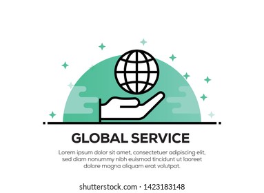 GLOBAL SERVICE ICON AND ILLUSTRATION CONCEPT