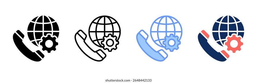 Colección de varios estilos de la hoja de iconos de Global Service