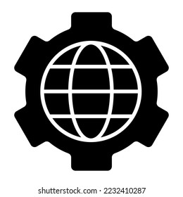 icono del vector de servicio global aislado en fondo blanco