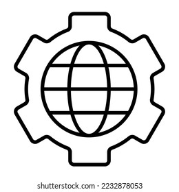 globales Service-Vektorsymbol einzeln auf weißem Hintergrund