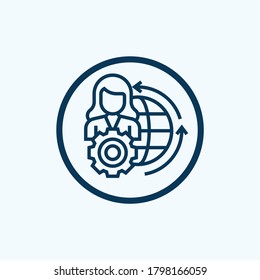 Global Services icon from global business collection. Simple line Global Services icon for templates, web design and infographics
