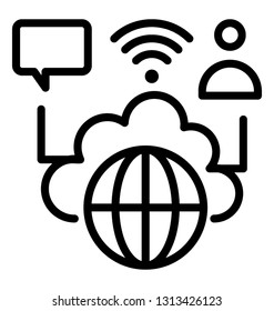 Global services line icon 
