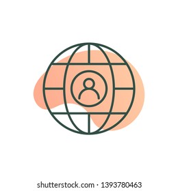 Global Services vector Line icon